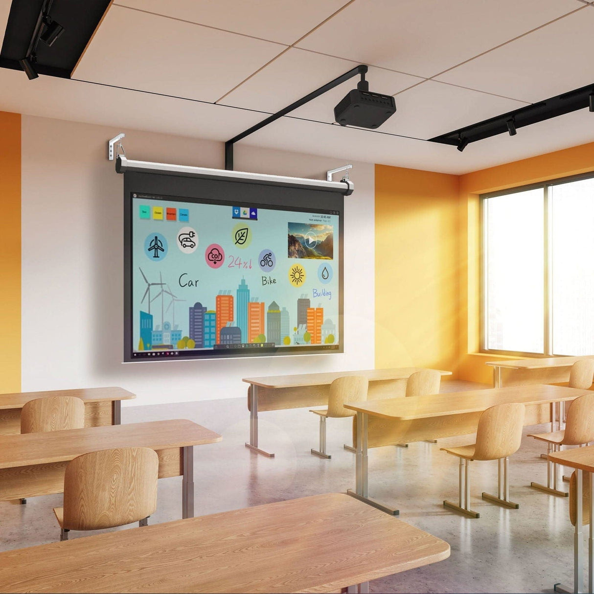 12" Universal Projector Screen Mount - Wall or Ceiling Installation Projector Mount - 12" Universal Projector Screen Mount - Wall or Ceiling Installation - Mount-It! -