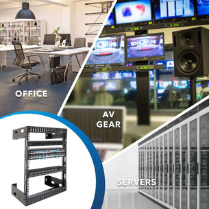 Server and Networking Racks - 12U Black Steel Open Frame Wall Rack - Mount-It! - MI-7633 Server and Networking Racks - 12U Black Steel Open Frame Wall Rack - Mount-It! - MI-7633