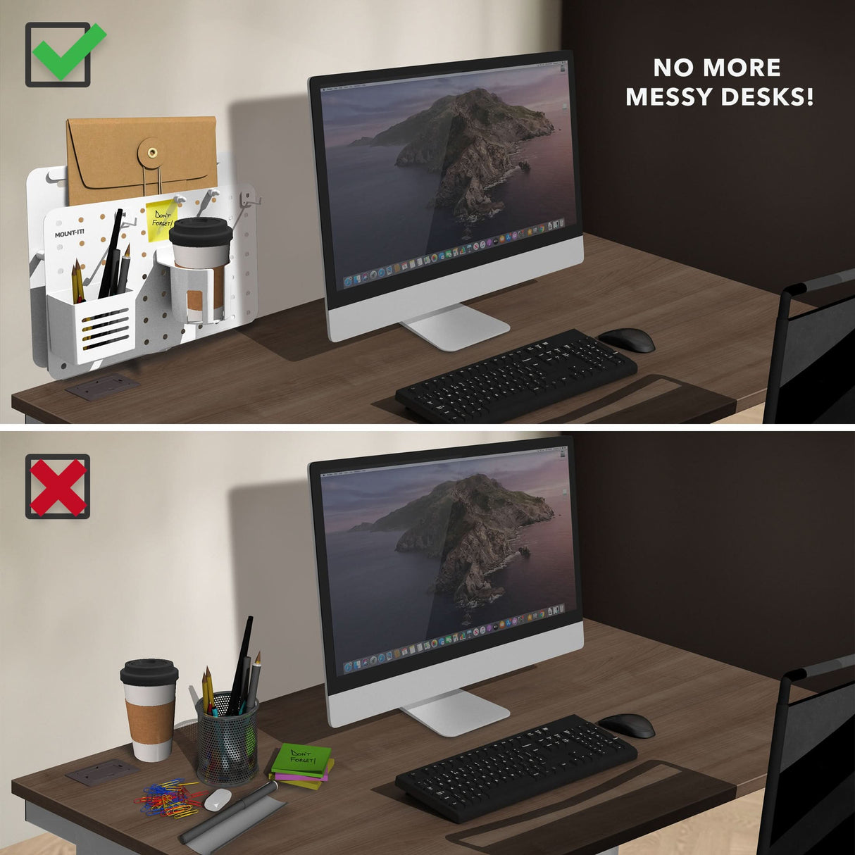 Desk Accessories - 360° Rotating Pegboard and Organizer with Accessories - Mount-It! -