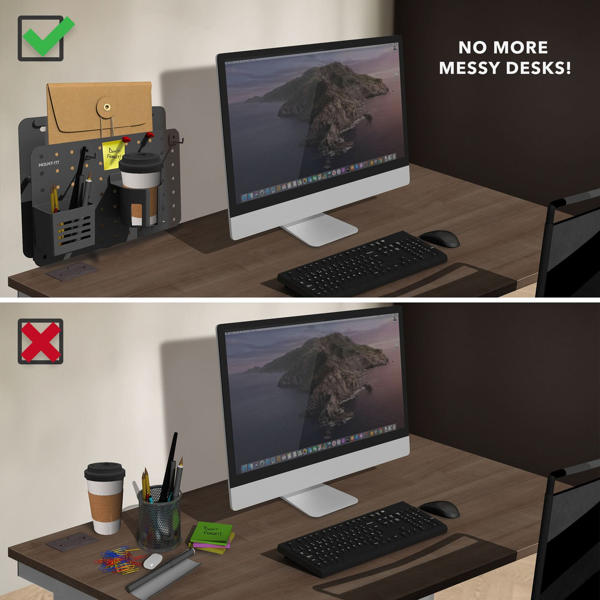 Desk Accessories - 360° Rotating Pegboard and Organizer with Accessories - Mount-It! -