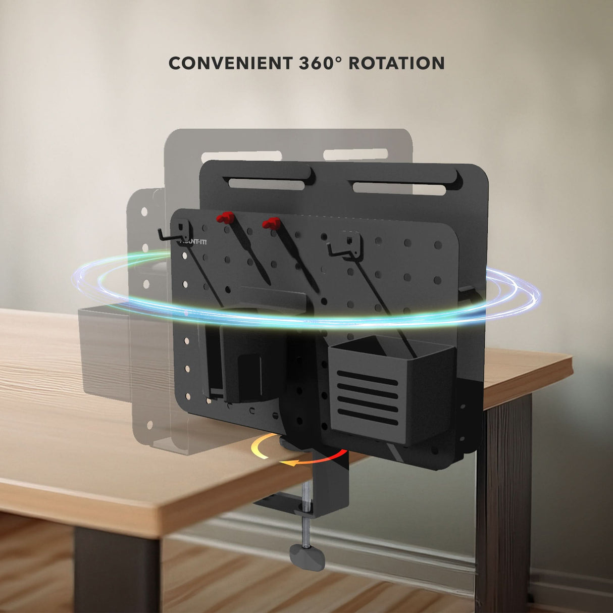 Desk Accessories - 360° Rotating Pegboard and Organizer with Accessories - Mount-It! -