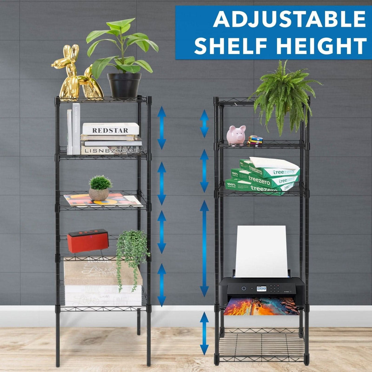 Storage - 5 Tier Metal Shelving Unit - Mount-It! - MI-7861