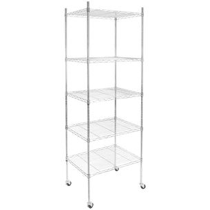 Storage - 5 Tier Wire Shelving with Wheels - Mount-It! - MI-7862 Storage - 5 Tier Wire Shelving with Wheels - Mount-It! - MI-7862