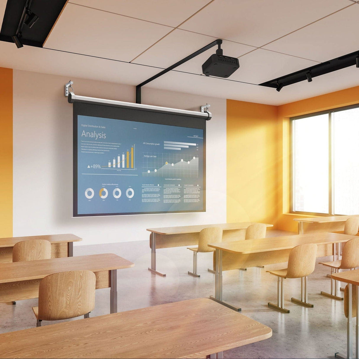 6" Universal Projector Screen Mount - Wall or Ceiling Installation Projector Mount - 6" Universal Projector Screen Mount - Wall or Ceiling Installation - Mount-It! -