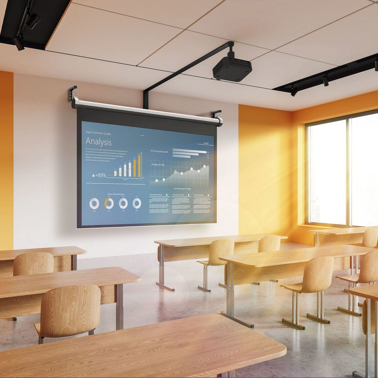 6" Universal Projector Screen Mount - Wall or Ceiling Installation Projector Mount - 6" Universal Projector Screen Mount - Wall or Ceiling Installation - Mount-It! -