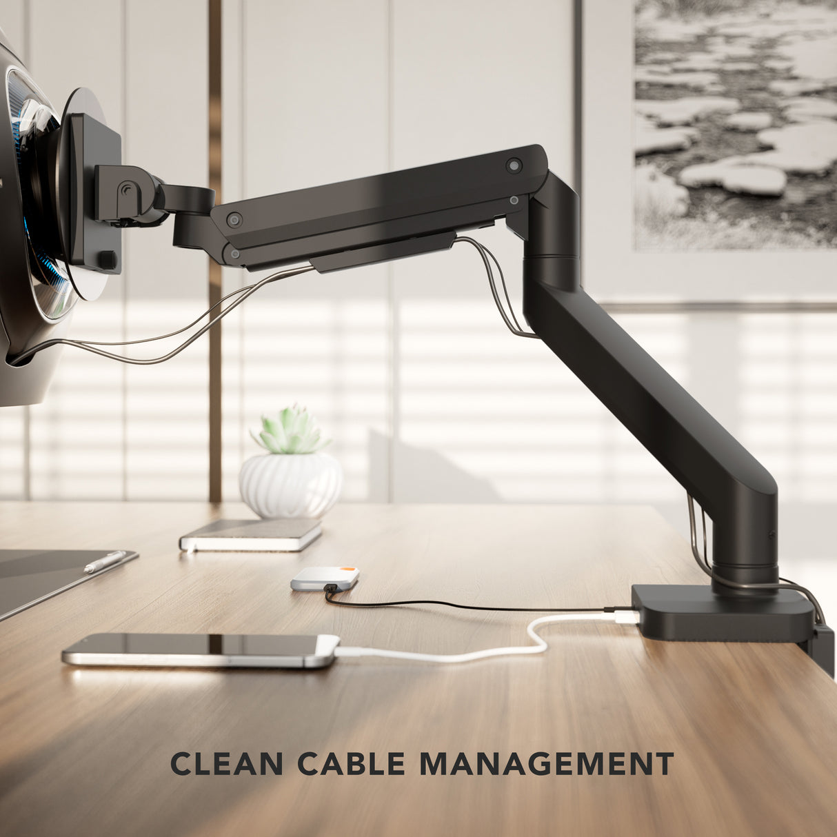 Heavy-Duty Monitor Mount with Gas Spring Arm Heavy-Duty Monitor Mount with Gas Spring Arm