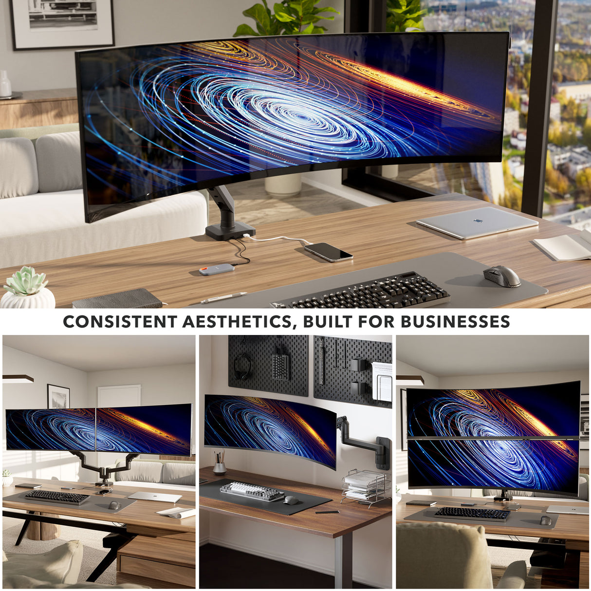 Heavy-Duty Monitor Mount with Gas Spring Arm Heavy-Duty Monitor Mount with Gas Spring Arm