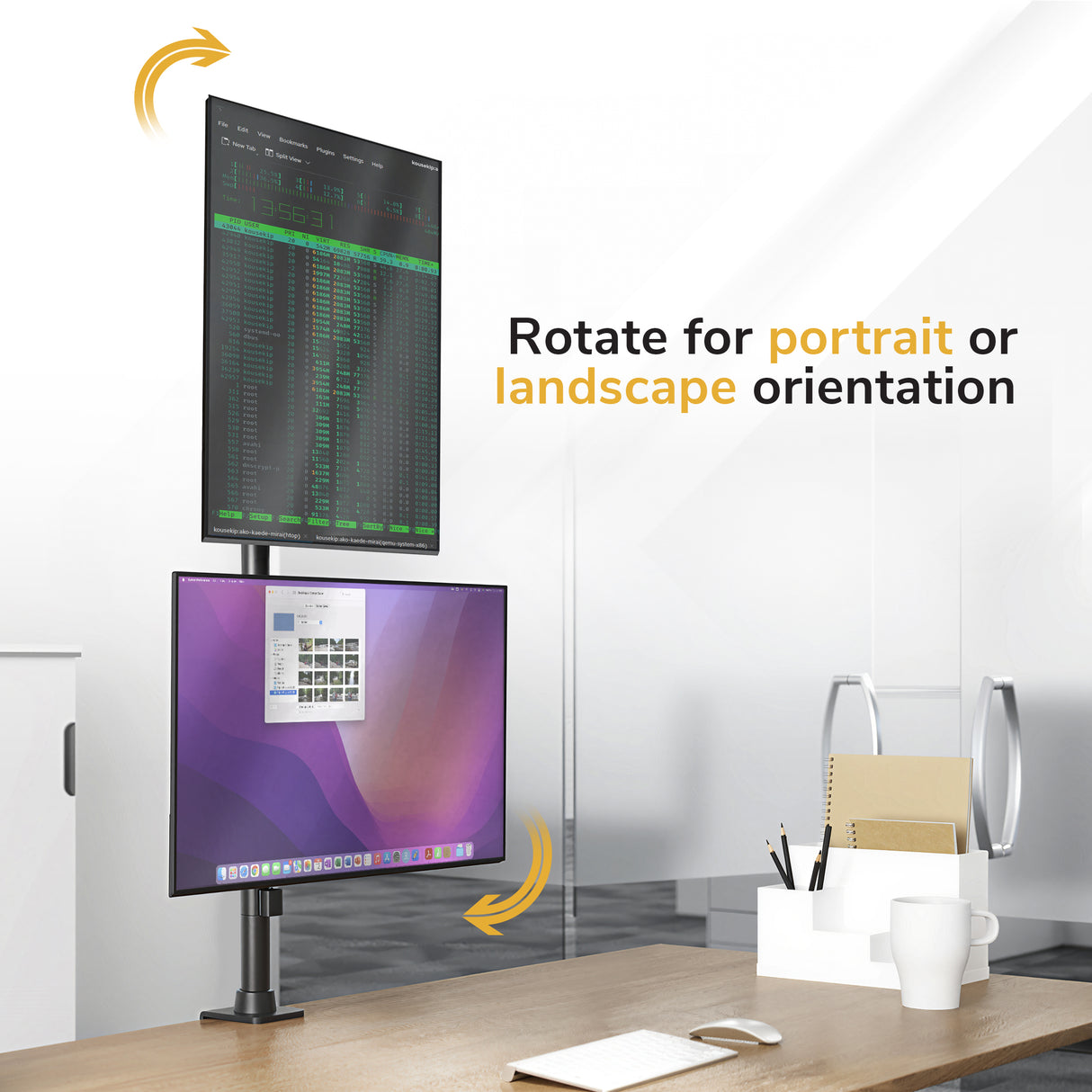 Vertical Stacking Dual Monitor Mount - Image 5 - Mount-It!