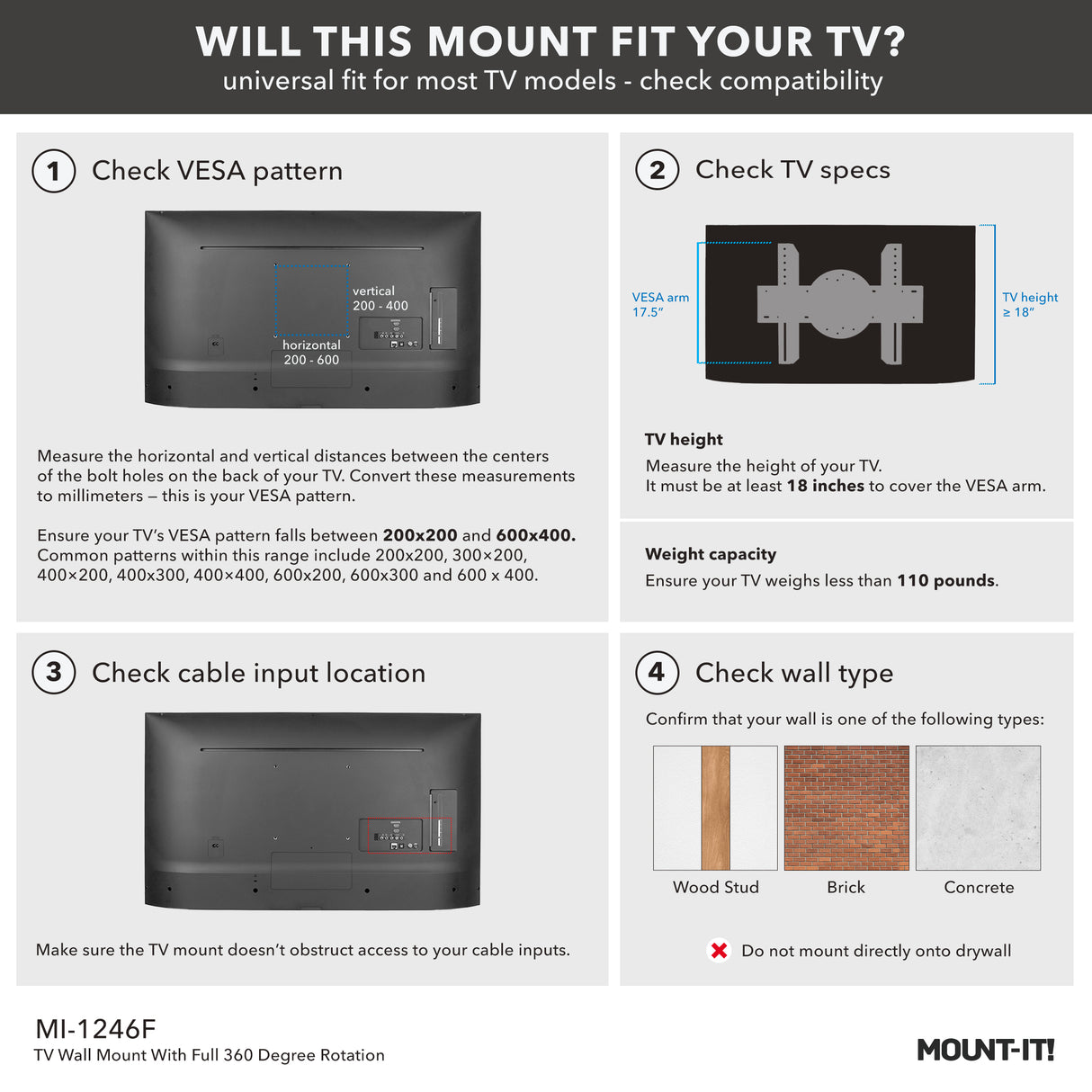 TV Wall Mount With Full 360 Degree Rotation TV Wall Mount With Full 360 Degree Rotation