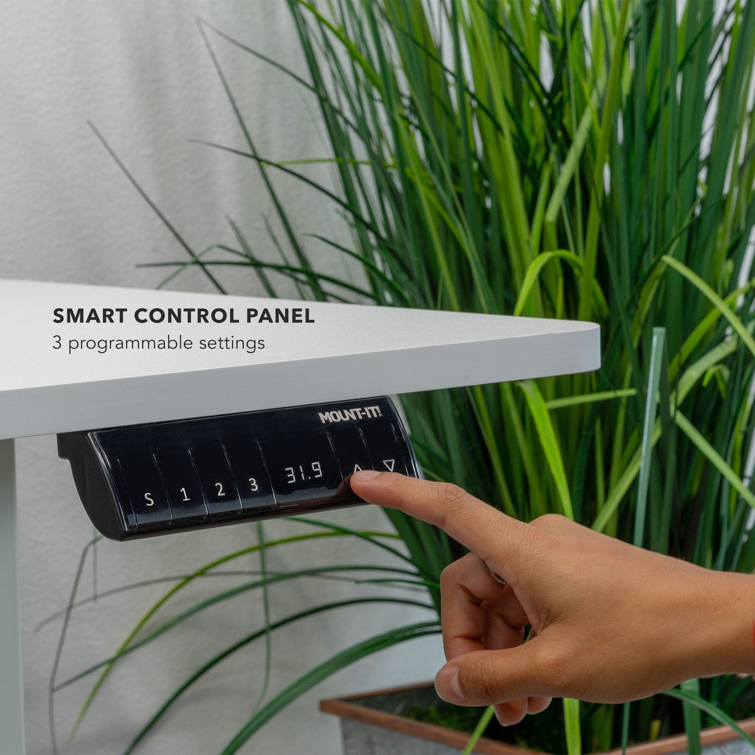 Smart control panel on electric desk