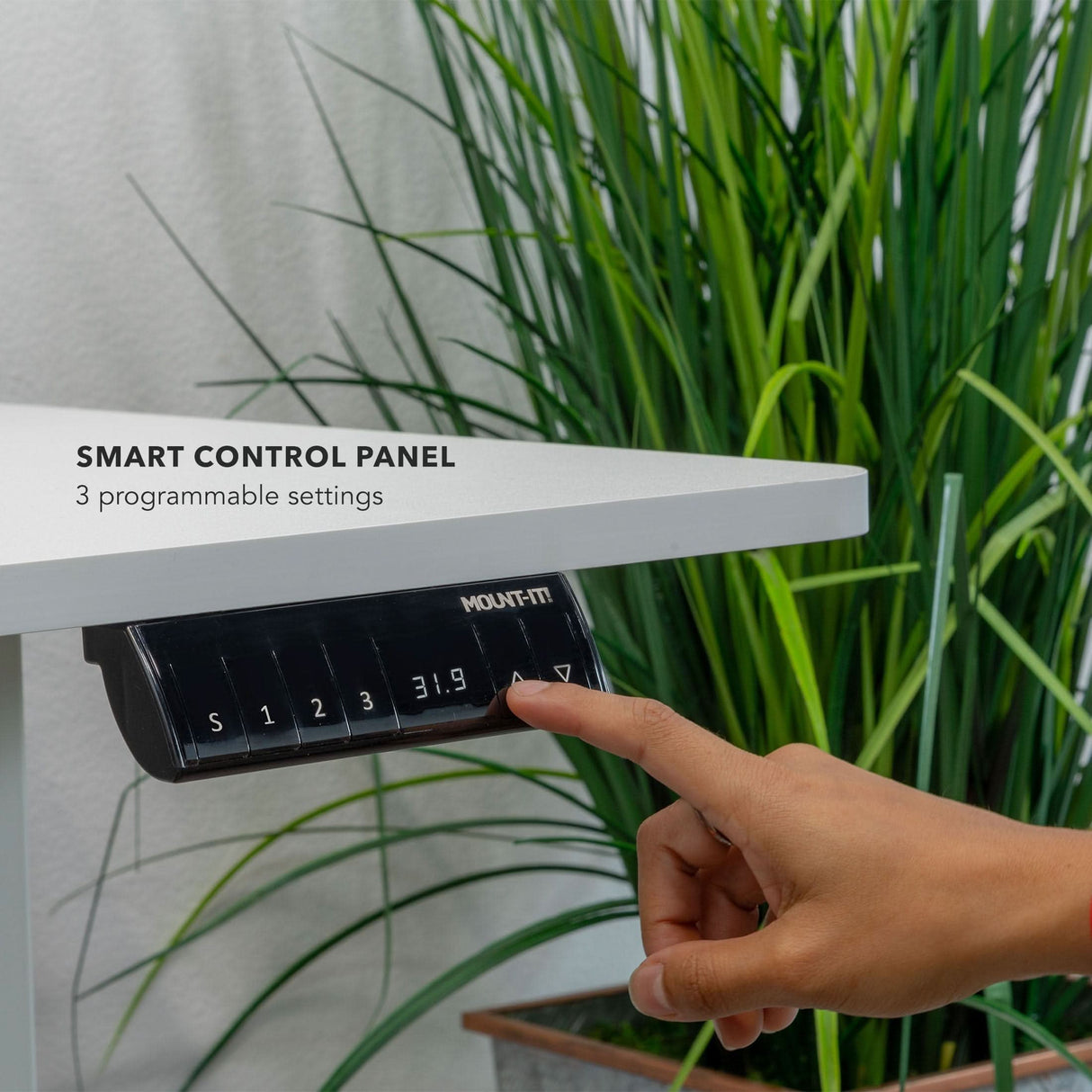 Smart control panel on electric desk