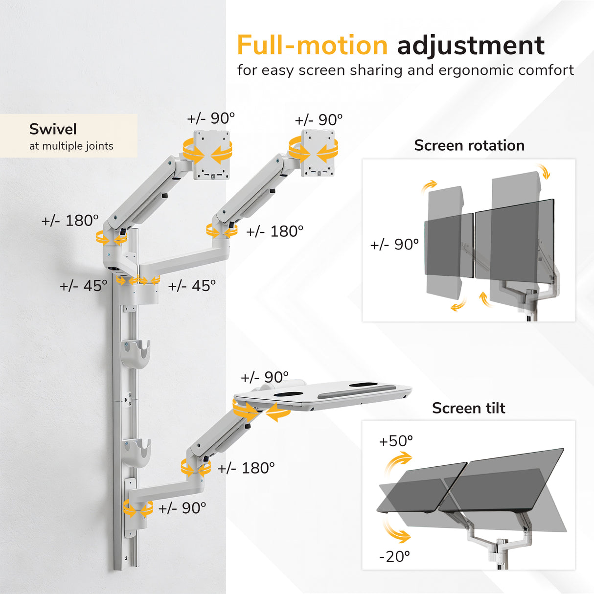 MedHub Dual Monitor Wall Workstation - Image 8 - Mount-It!