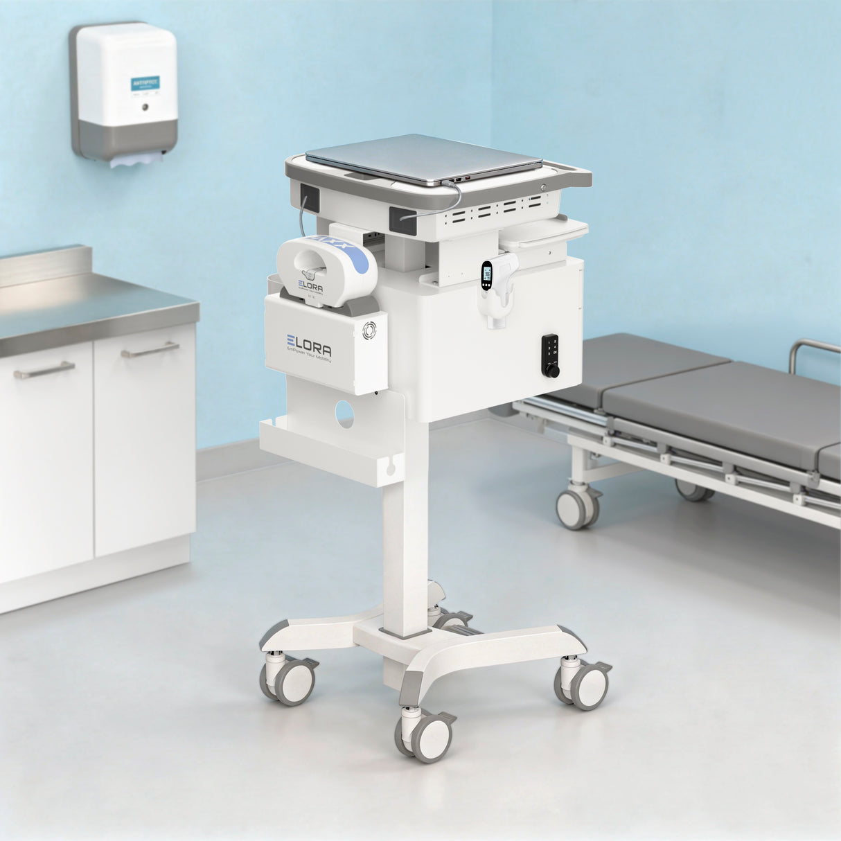 MedHub Mobile Workstation with Drawers, Powered - Image 2 - Mount-It!