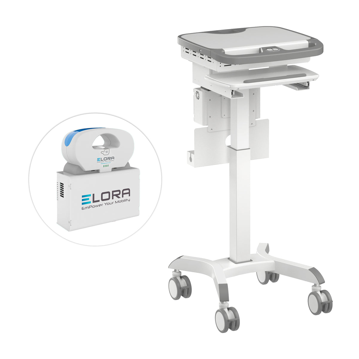MedHub Motorized Mobile Workstation - Powered - Mount-It!