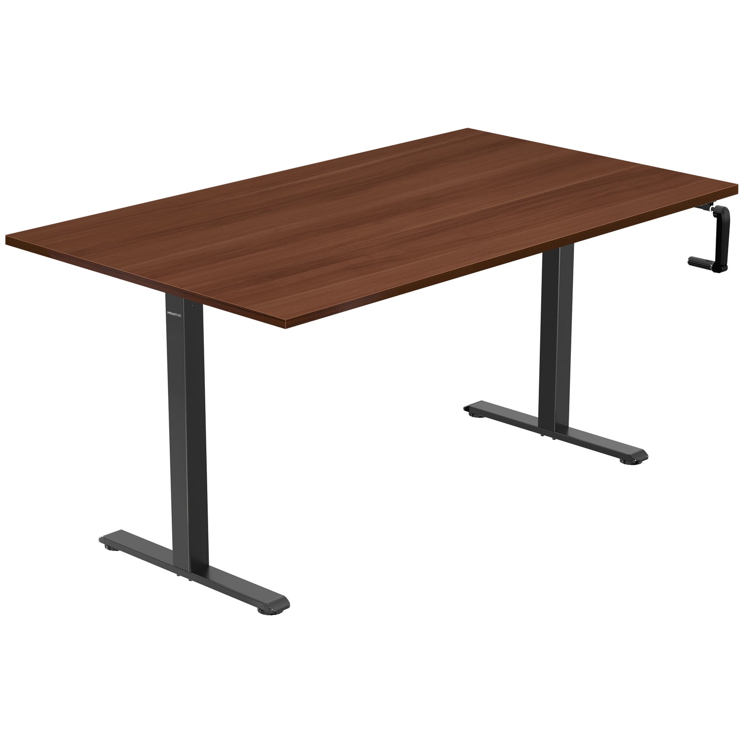 Hand Crank Standing Desk with 55" Tabletop - Black Base