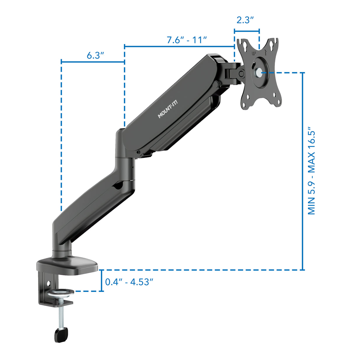Single Monitor Desk Mount with Gas Spring Arm Single Monitor Desk Mount with Gas Spring Arm