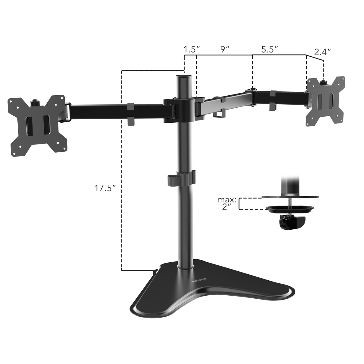 Full-Motion Dual Monitor Stand