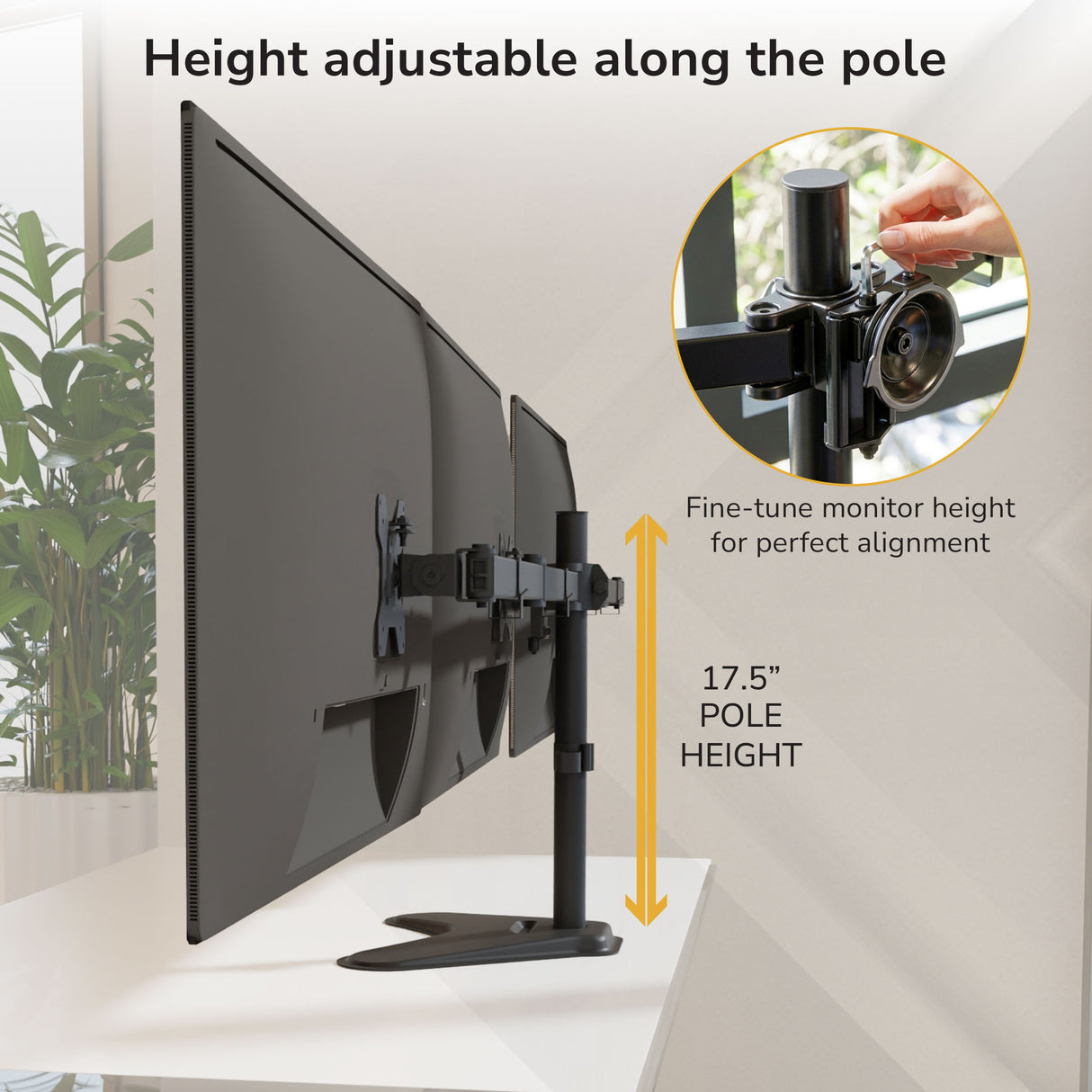Full-Motion Triple Monitor Stand