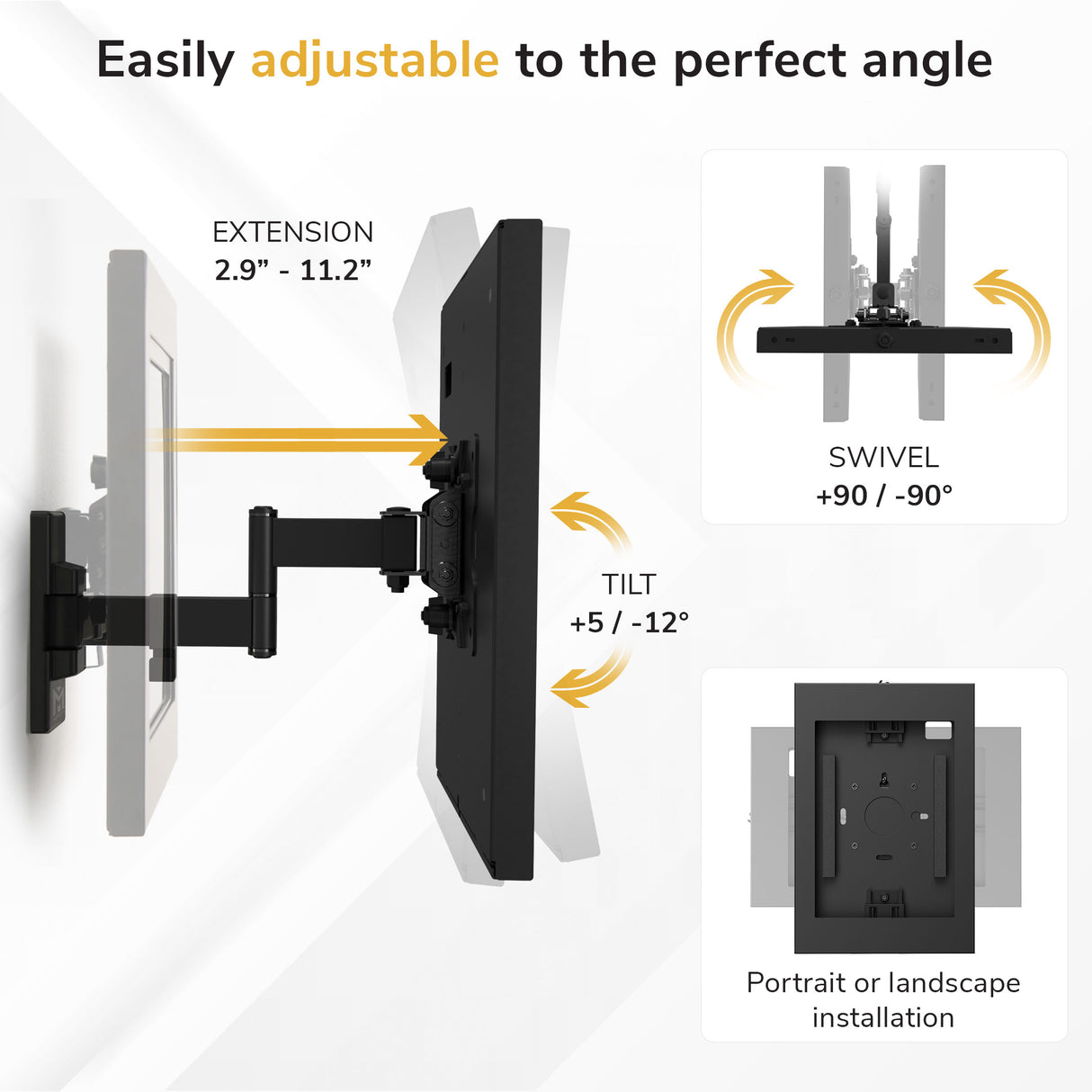 Anti-Theft Full-Motion Tablet Wall Mount