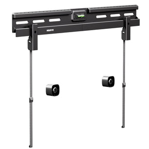 No Stud TV Wall Mount for TVs 37" to 86" by Mount-It! shown with durable black metal frame designed for mounting large TVs up to 132 lbs directly on drywall without studs, featuring adjustable straps, integrated bubble level for precise installation, and slim profile mounting system allowing TVs to sit just 1.1 inches from the wall for a sleek, professional, and secure setup without drilling into wood. No Stud TV Wall Mount for TVs 37" to 86" by Mount-It! shown with durable black metal frame designed for mounting large TVs up to 132 lbs directly on drywall without studs, featuring adjustable straps, integrated bubble level for precise installation, and slim profile mounting system allowing TVs to sit just 1.1 inches from the wall for a sleek, professional, and secure setup without drilling into wood.