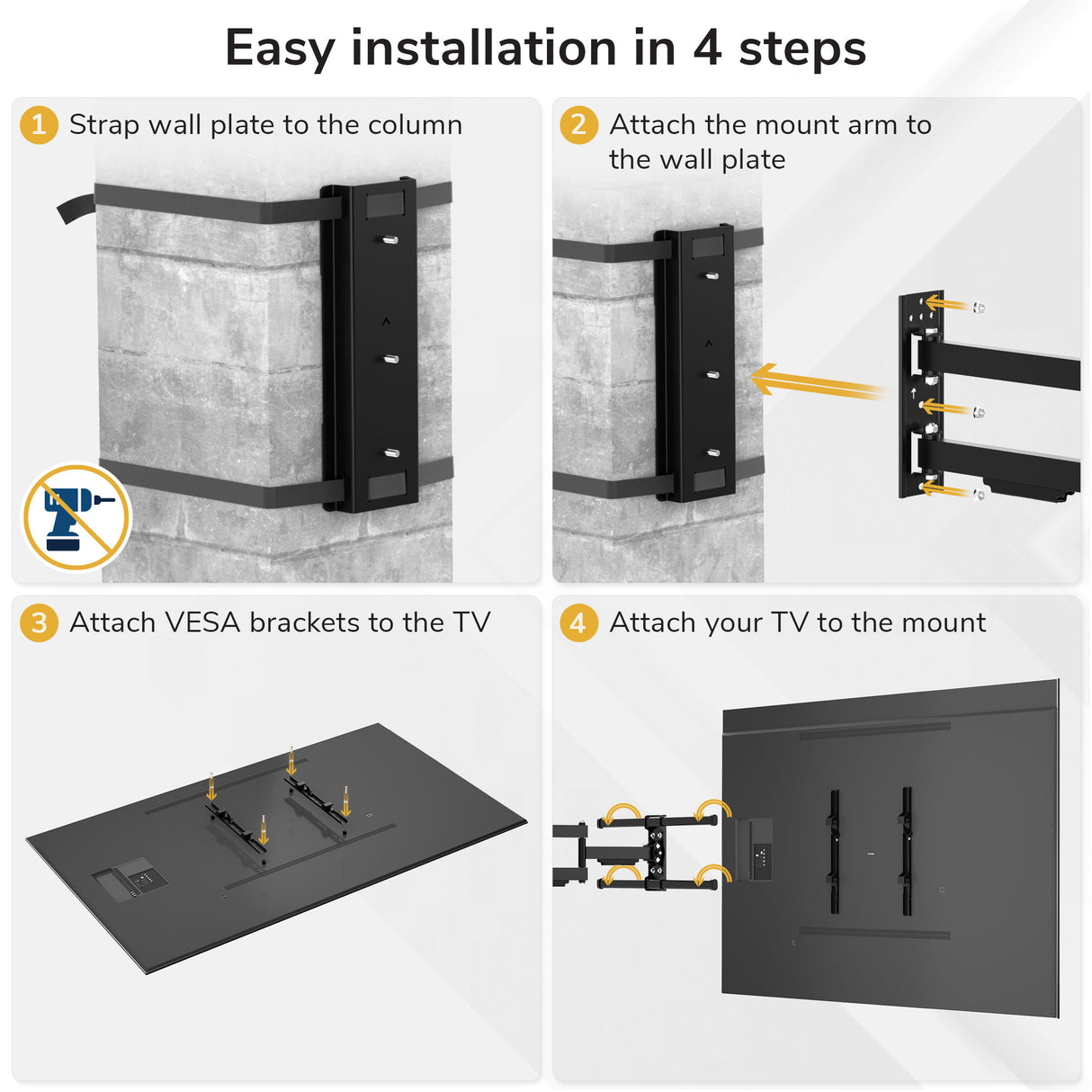 Weatherproof Column TV Mount