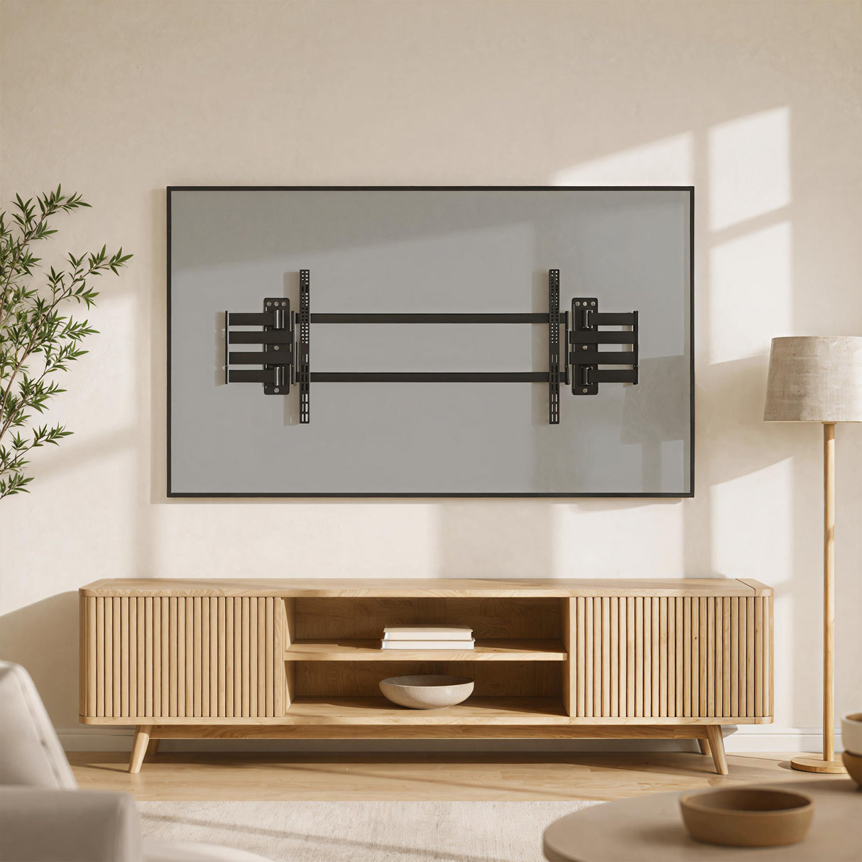 Full-Motion Corner TV Mount with Split Wall Plate