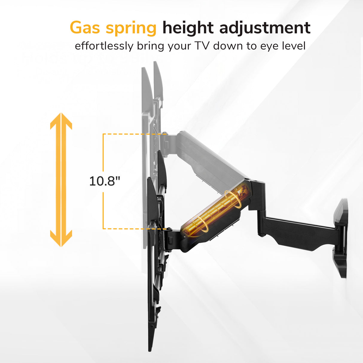 Full Motion TV Wall Mount with Gas Spring Arm