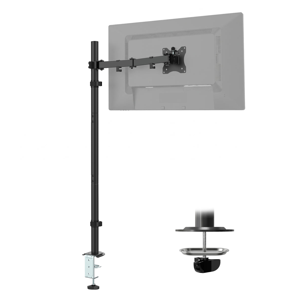 Full-Motion Monitor Mount with Extra-Tall Pole