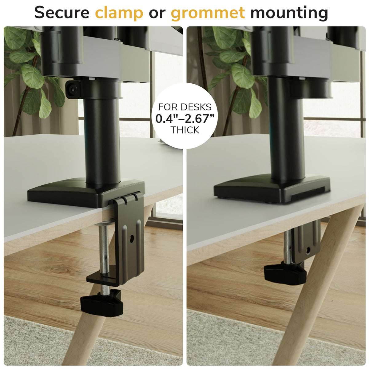 Dual Monitor Mount with Stackable Gas Spring Arms