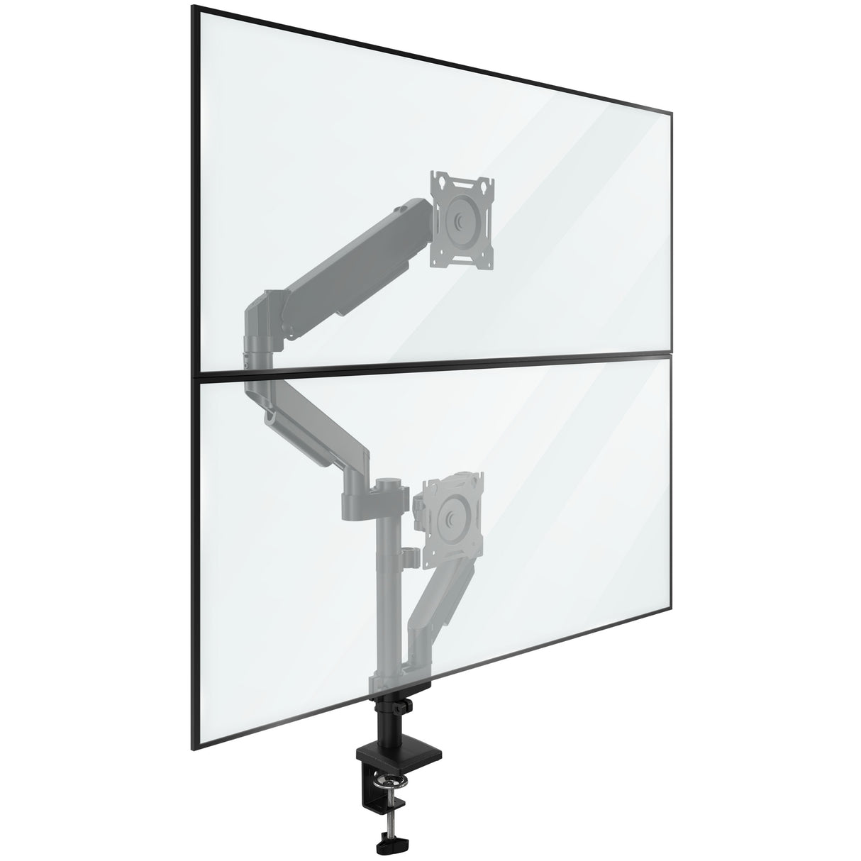 Dual Monitor Mount with Stackable Gas Spring Arms