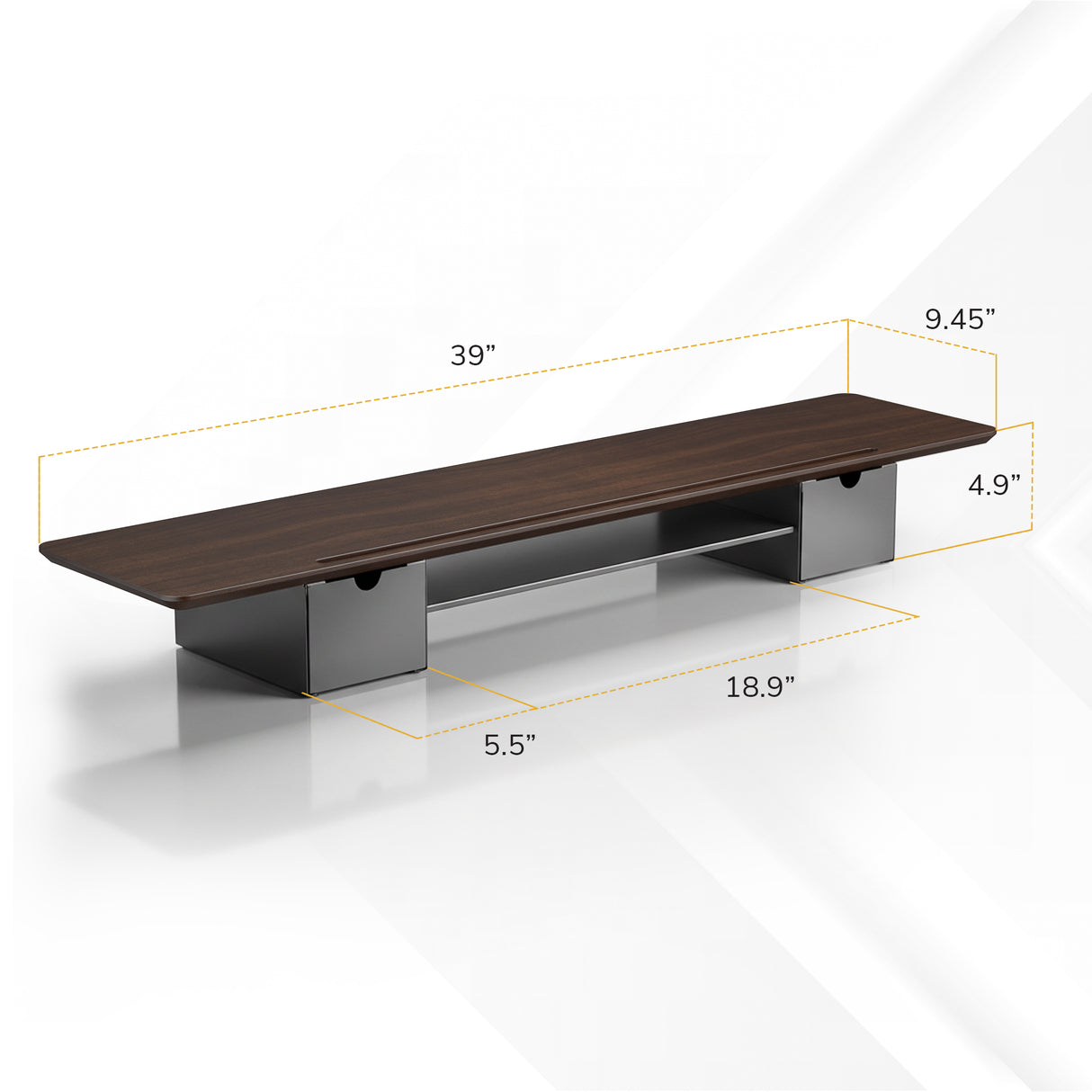Extra Wide Monitor Riser with Drawers and Shelf