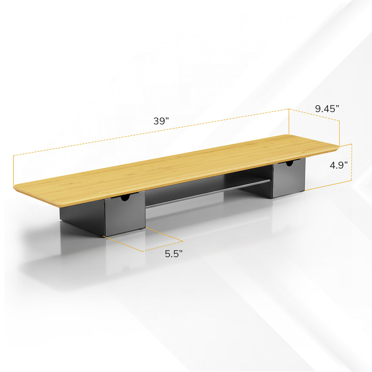 The Mount-It! Extra Wide Monitor Riser with Drawers and Shelf is perfect as a monitor stand or ergonomic workspace riser.