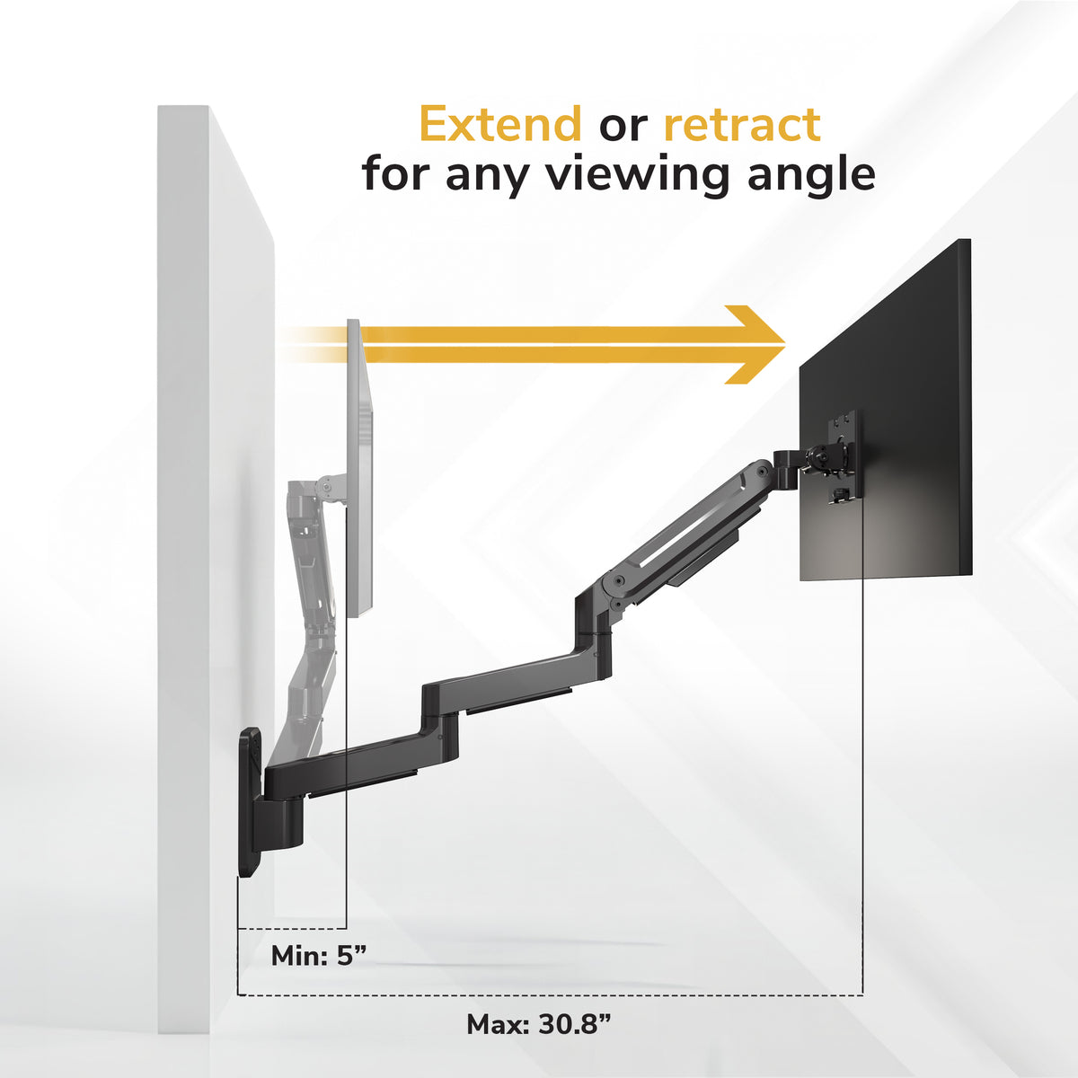 Heavy-Duty Full-Motion Monitor Wall Mount
