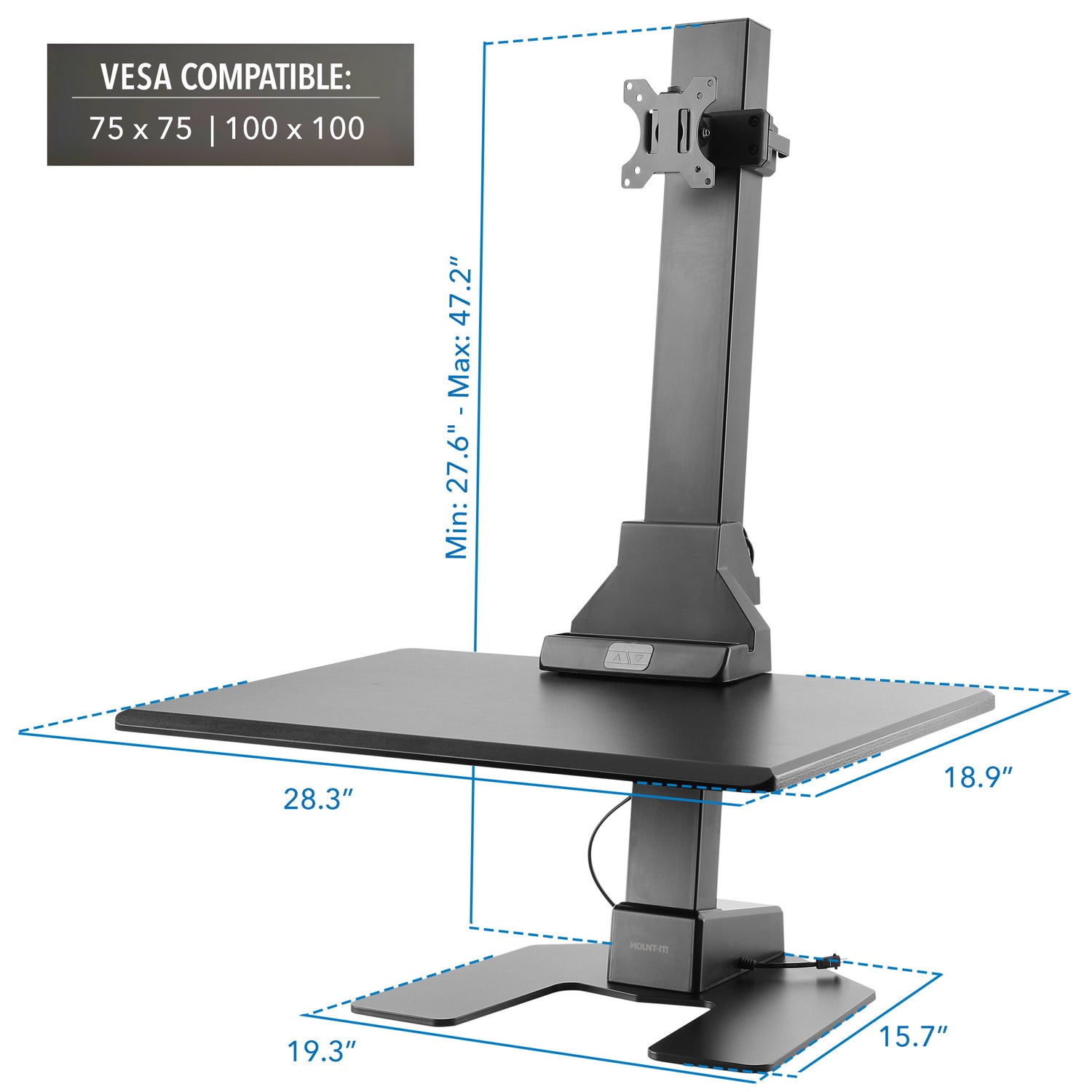 Electric Standing Desk Converter for 1 Monitor