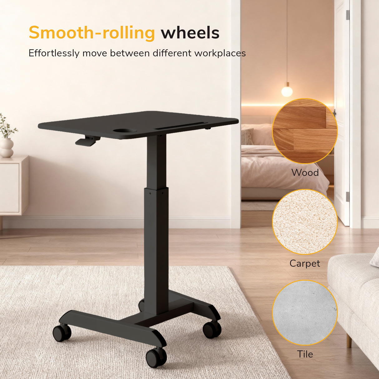 Sit-Stand Mobile Laptop Cart