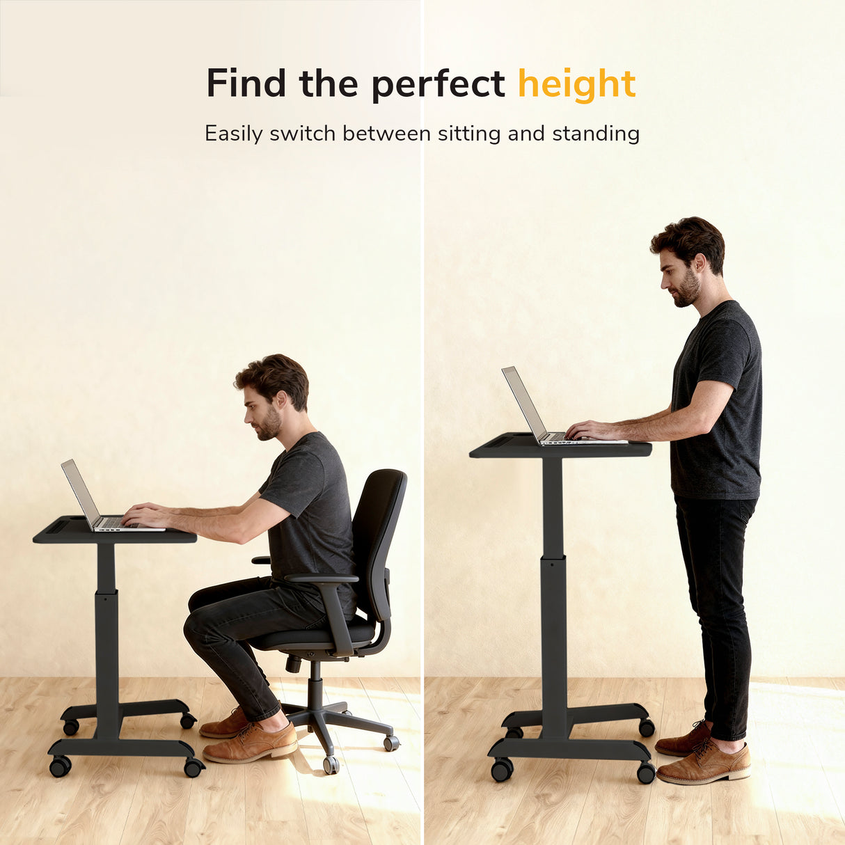 Sit-Stand Mobile Laptop Cart