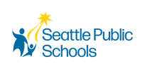 Logo of Seattle Public Schools featuring two stylized human figures in blue, one larger and one smaller, with a yellow star above them and trailing upward, accompanied by the text "Seattle Public Schools" in blue capital letters to the right of the graphic. Logo of Seattle Public Schools featuring two stylized human figures in blue, one larger and one smaller, with a yellow star above them and trailing upward, accompanied by the text "Seattle Public Schools" in blue capital letters to the right of the graphic.