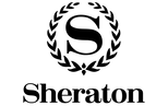 Black and white logo featuring a large, stylized letter S enclosed within a circular laurel wreath, positioned above the word Sheraton in a classic serif font, presented on a transparent background. Black and white logo featuring a large, stylized letter S enclosed within a circular laurel wreath, positioned above the word Sheraton in a classic serif font, presented on a transparent background.