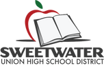 Logo of Sweetwater Union High School District featuring an open book with a red apple outline behind it above the district name in bold uppercase letters, all presented in a simple and clean design on a white background. Logo of Sweetwater Union High School District featuring an open book with a red apple outline behind it above the district name in bold uppercase letters, all presented in a simple and clean design on a white background.