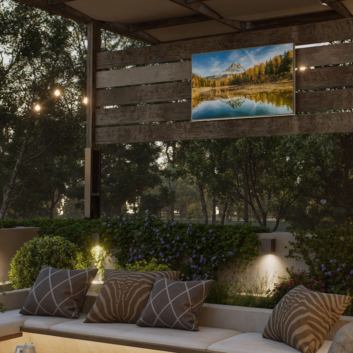 Anti-Rust RV TV Wall Mount installed on a patio