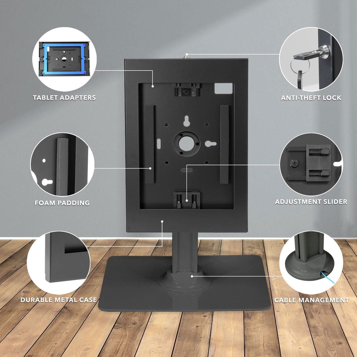 Anti-Theft Tablet Countertop Stand for iPad, iPad Air, iPad Pro Tablet Stand - Anti-Theft Tablet Countertop Stand for iPad, iPad Air, iPad Pro - Mount-It! -