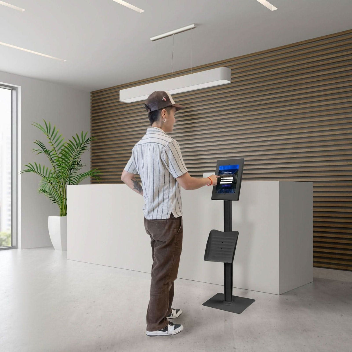 Tablet Stand - Anti-Theft Tablet Kiosk with Document Holder for iPad, iPad Air, iPad Pro - Mount-It! -