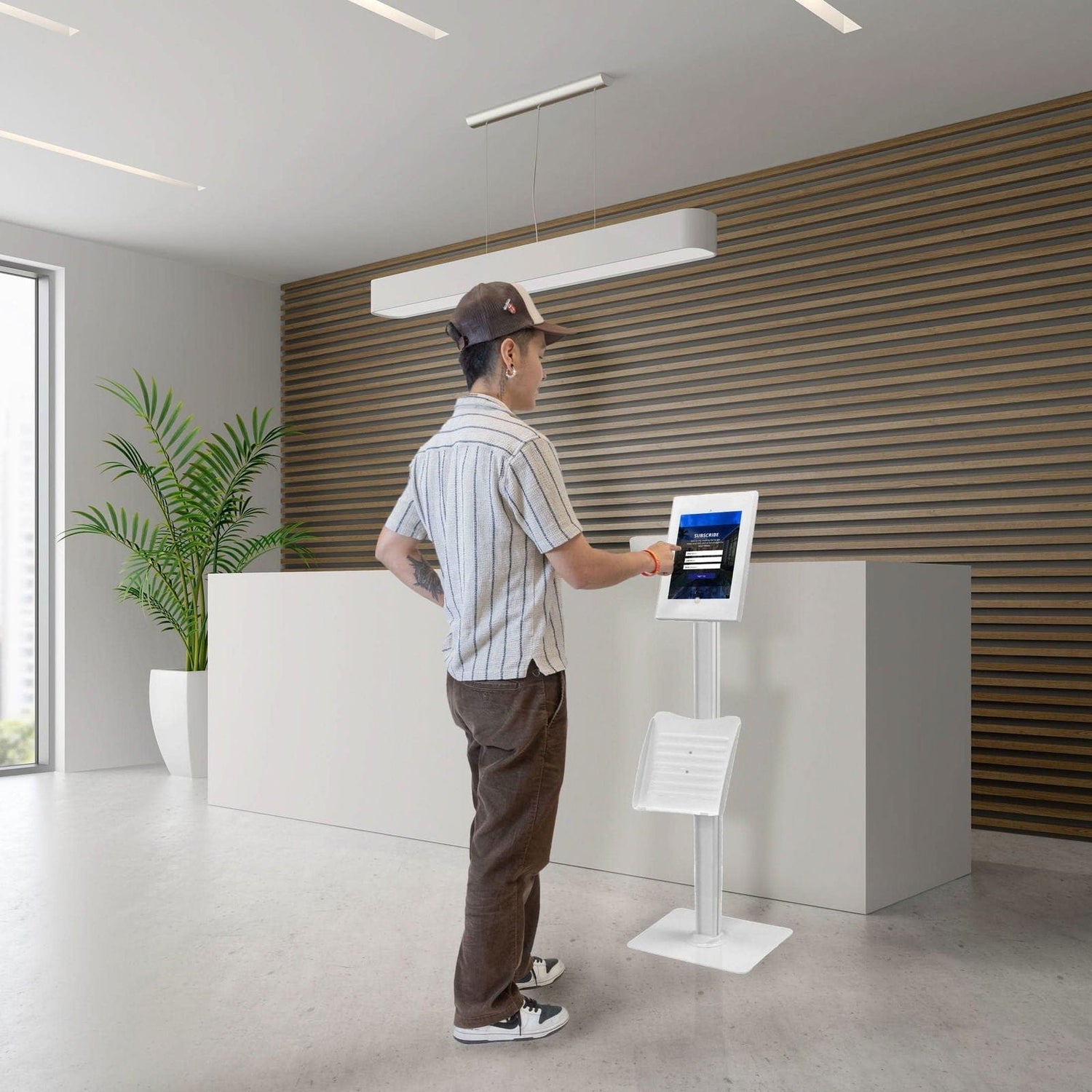 Tablet Stand - Anti-Theft Tablet Kiosk with Document Holder for iPad, iPad Air, iPad Pro - Mount-It! -