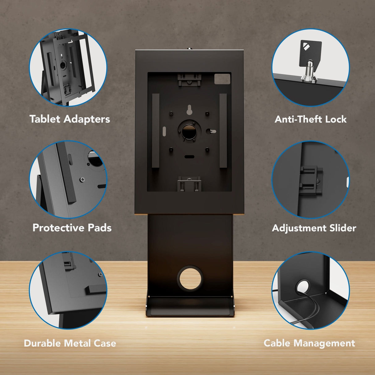 Tablet Stand - Anti-Theft Tablet Kiosk with Printer Shelf - Mount-It! -