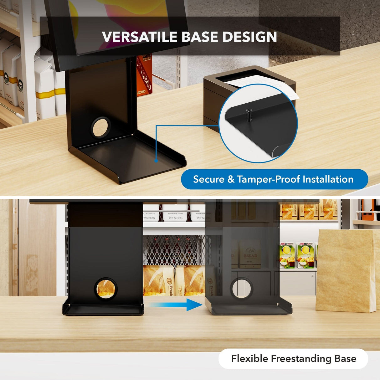 Tablet Stand - Anti-Theft Tablet Kiosk with Printer Shelf - Mount-It! -