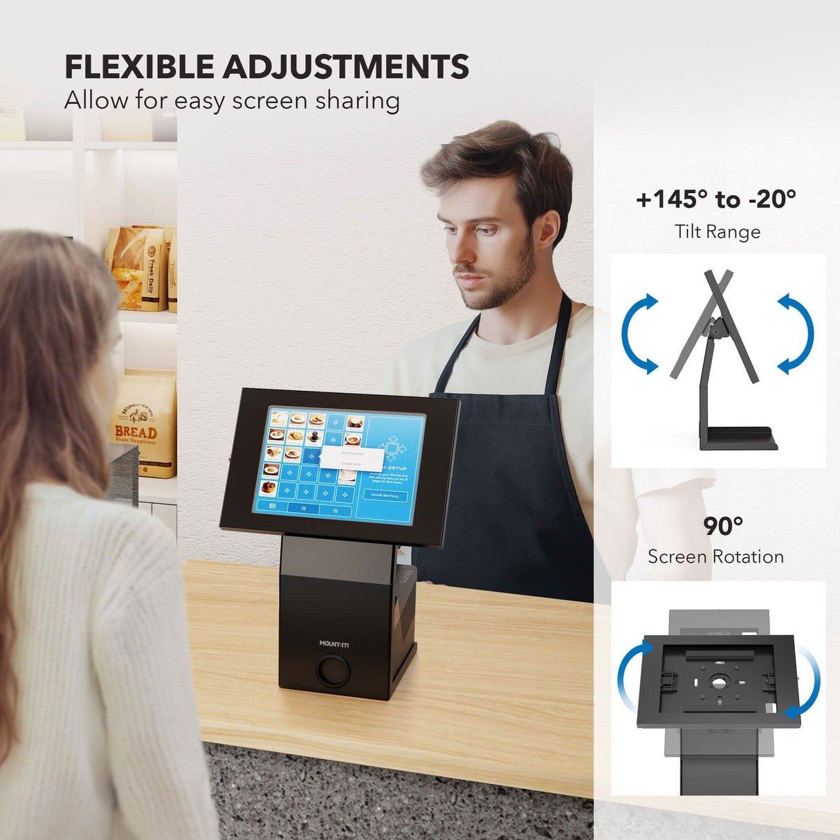 Tablet Stand - Anti-Theft Tablet Kiosk with Printer Shelf - Mount-It! -