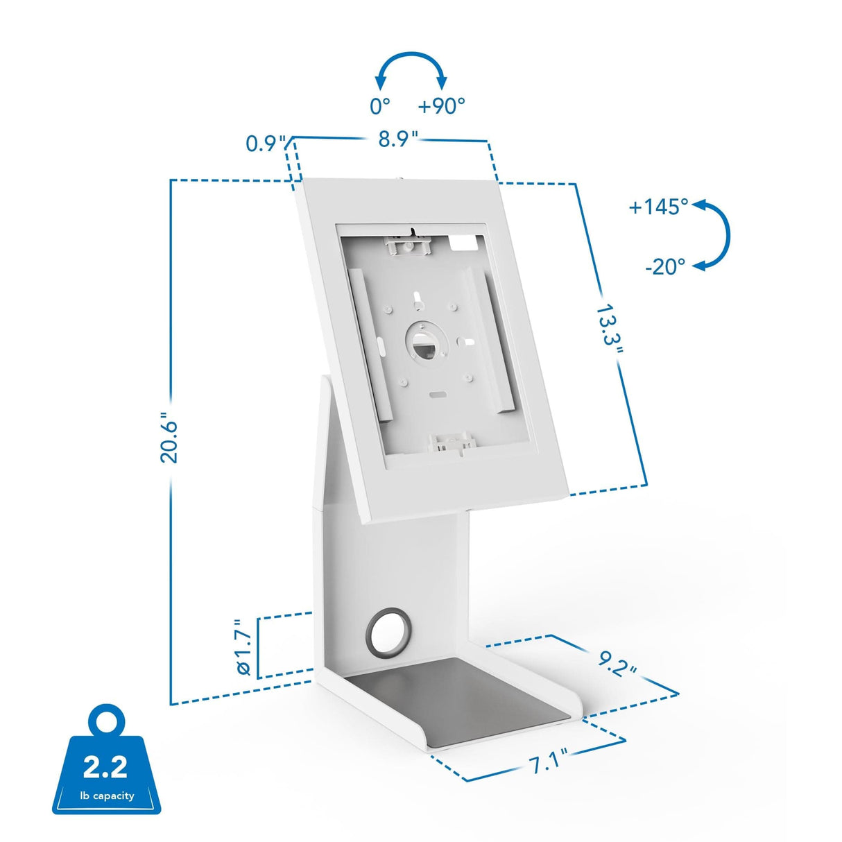 Tablet Stand - Anti-Theft Tablet Kiosk with Printer Shelf - Mount-It! -