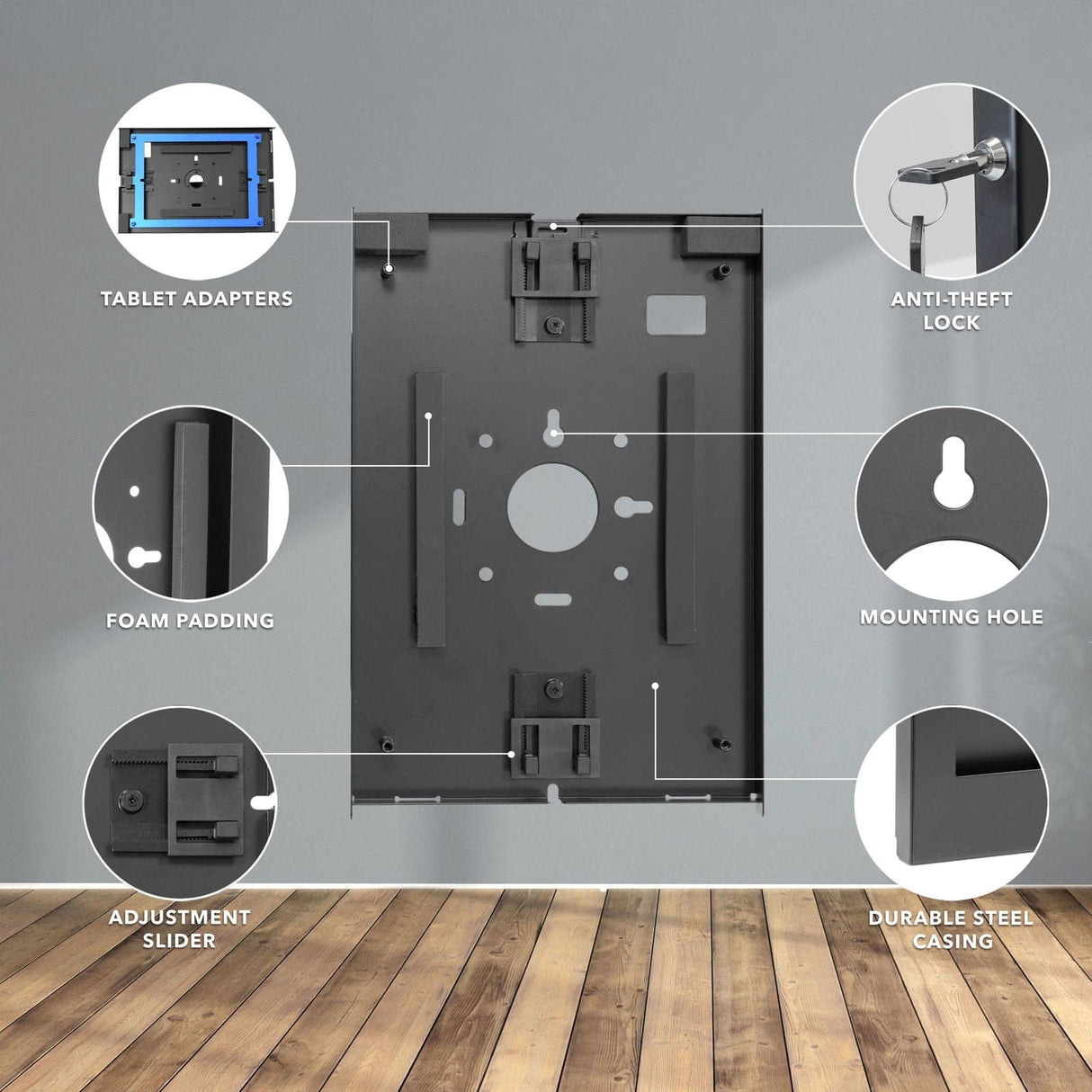 Anti-Theft Tablet Wall Mount for iPad, iPad Air, iPad Pro Tablet Mount - Anti-Theft Tablet Wall Mount for iPad, iPad Air, iPad Pro - Mount-It! -