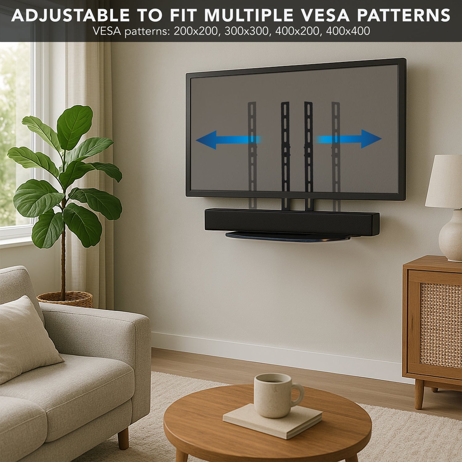 Component Shelves - AV Component Shelf For Wall Mounted TV | 1 Tempered Glass Shelf - Mount-It! - MI-8401