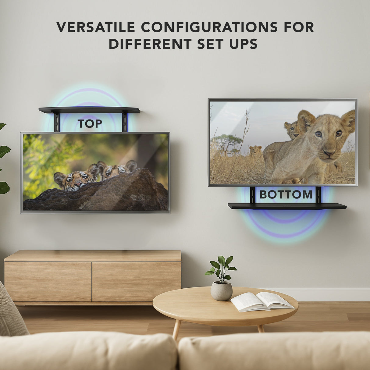 AV Component Shelf For Wall Mounted TV | 1 Tempered Glass Shelf Component Shelves - AV Component Shelf For Wall Mounted TV | 1 Tempered Glass Shelf - Mount-It! - MI-8401